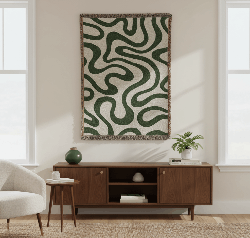 Abstract Swirl Tagesdecke im Boho Stil