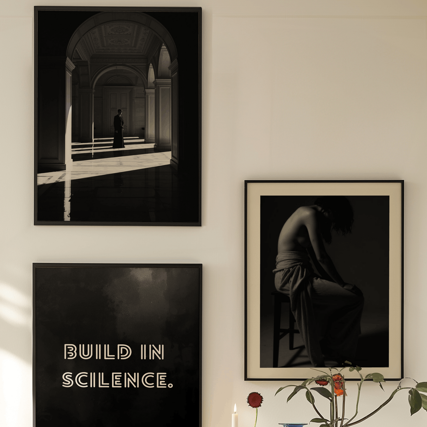 Modernes Poster, Elegantes Poster, Zeitloses Design, Architektur, schwarz weisses poster, ästhetische dekoration