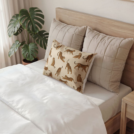 Designer Kissenbezug mit Tigerprint aus Baumwolle