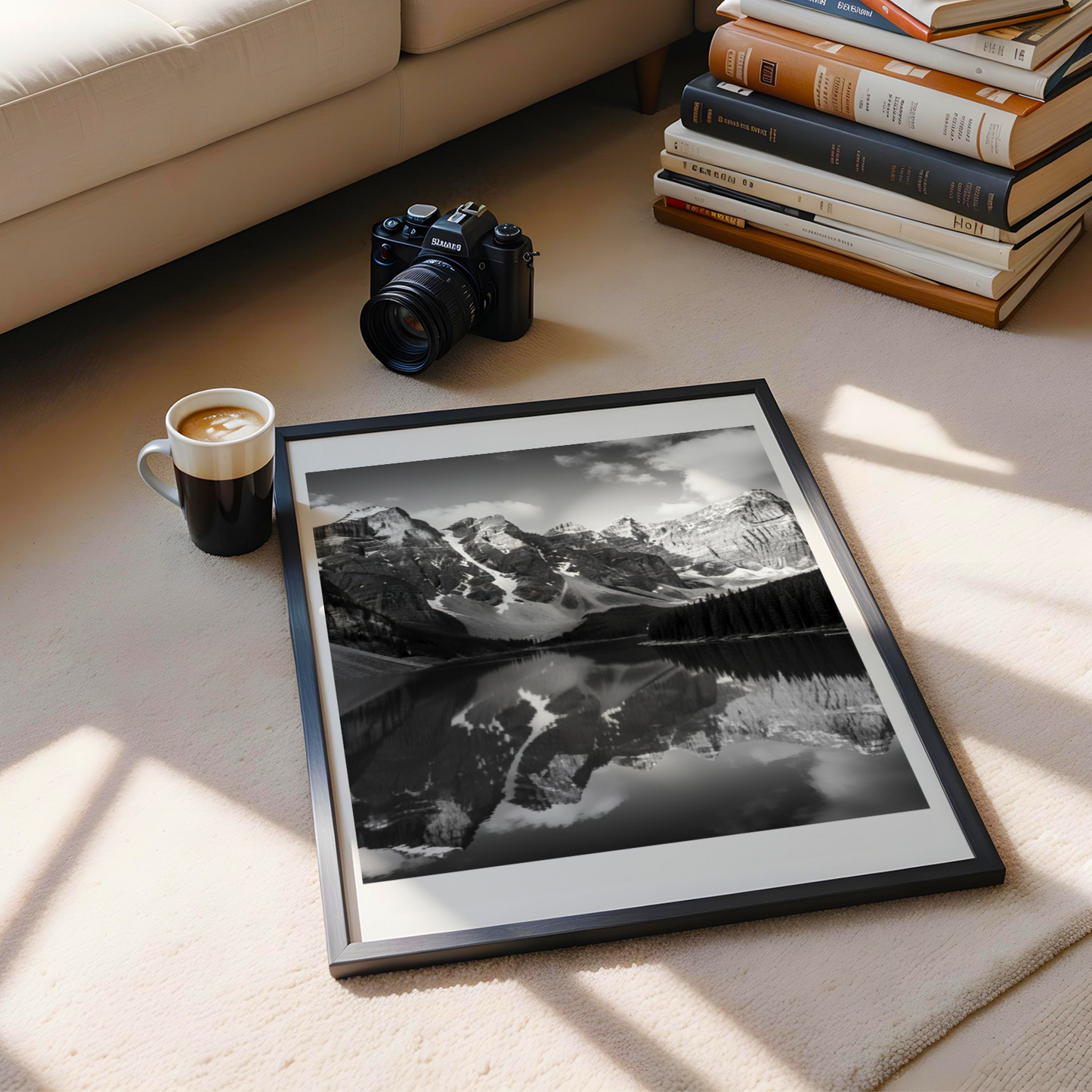 ästhetisches poster für zuhause oder büro, minimalistisches poster, elegante dekoration, poster für schlafzimmer, esszimmer poster, Kanadischer See, Kanadische Berge, Landschaft Poster