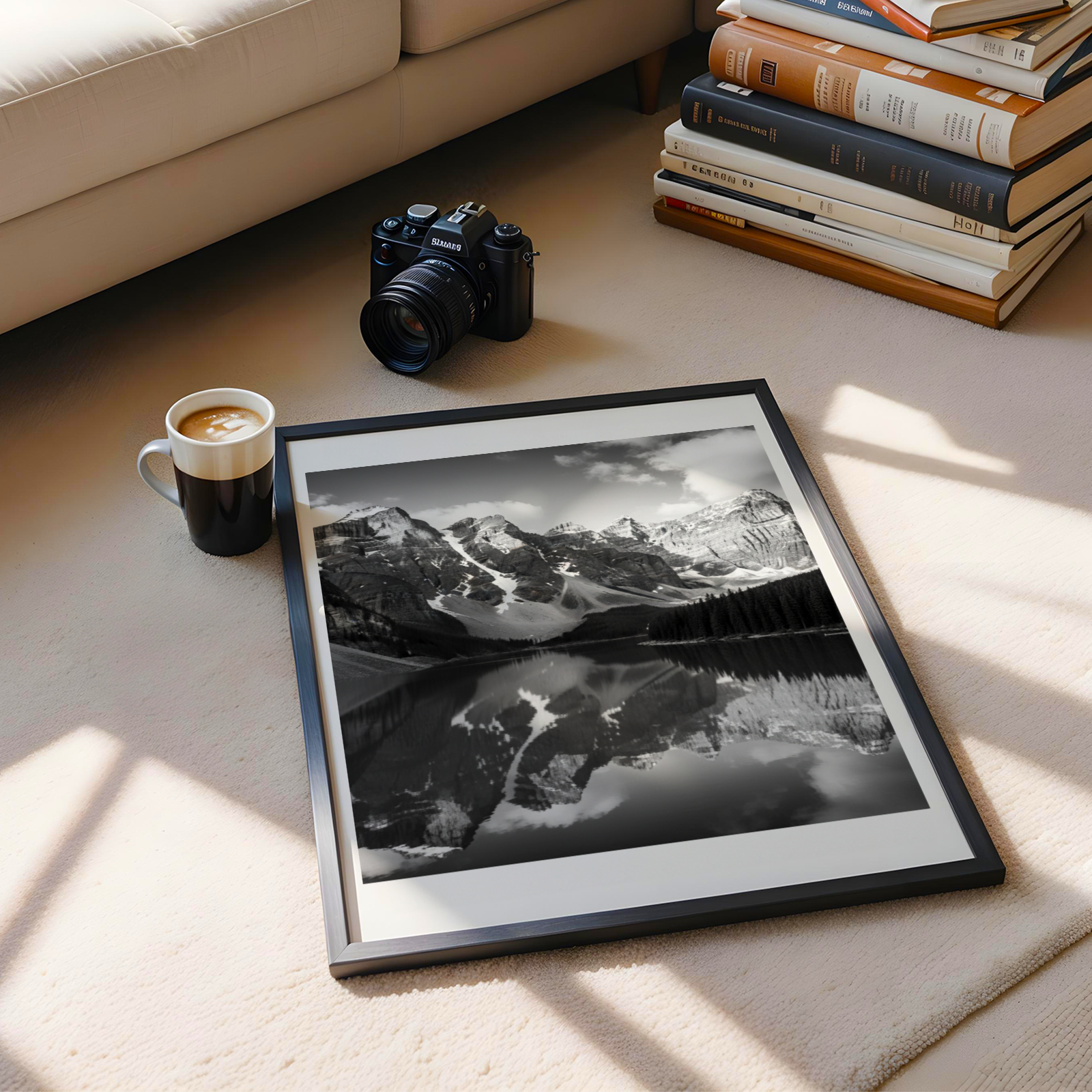 ästhetisches poster für zuhause oder büro, minimalistisches poster, elegante dekoration, poster für schlafzimmer, esszimmer poster, Kanadischer See, Kanadische Berge, Landschaft Poster