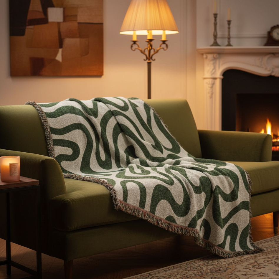 Abstract Swirl Tagesdecke im Boho Stil
