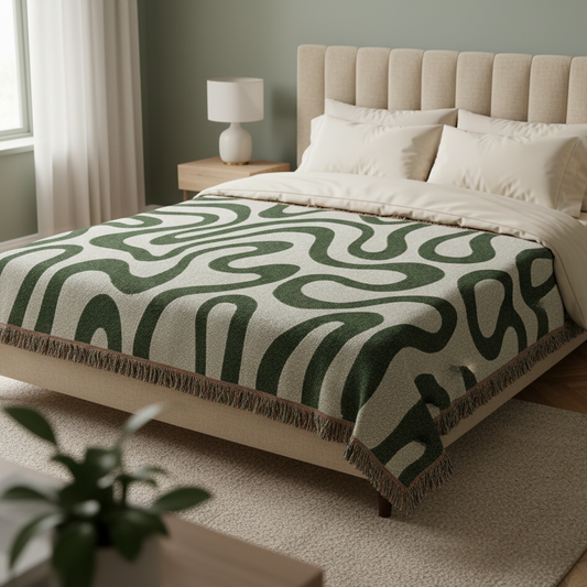 Abstract Swirl Tagesdecke im Boho Stil
