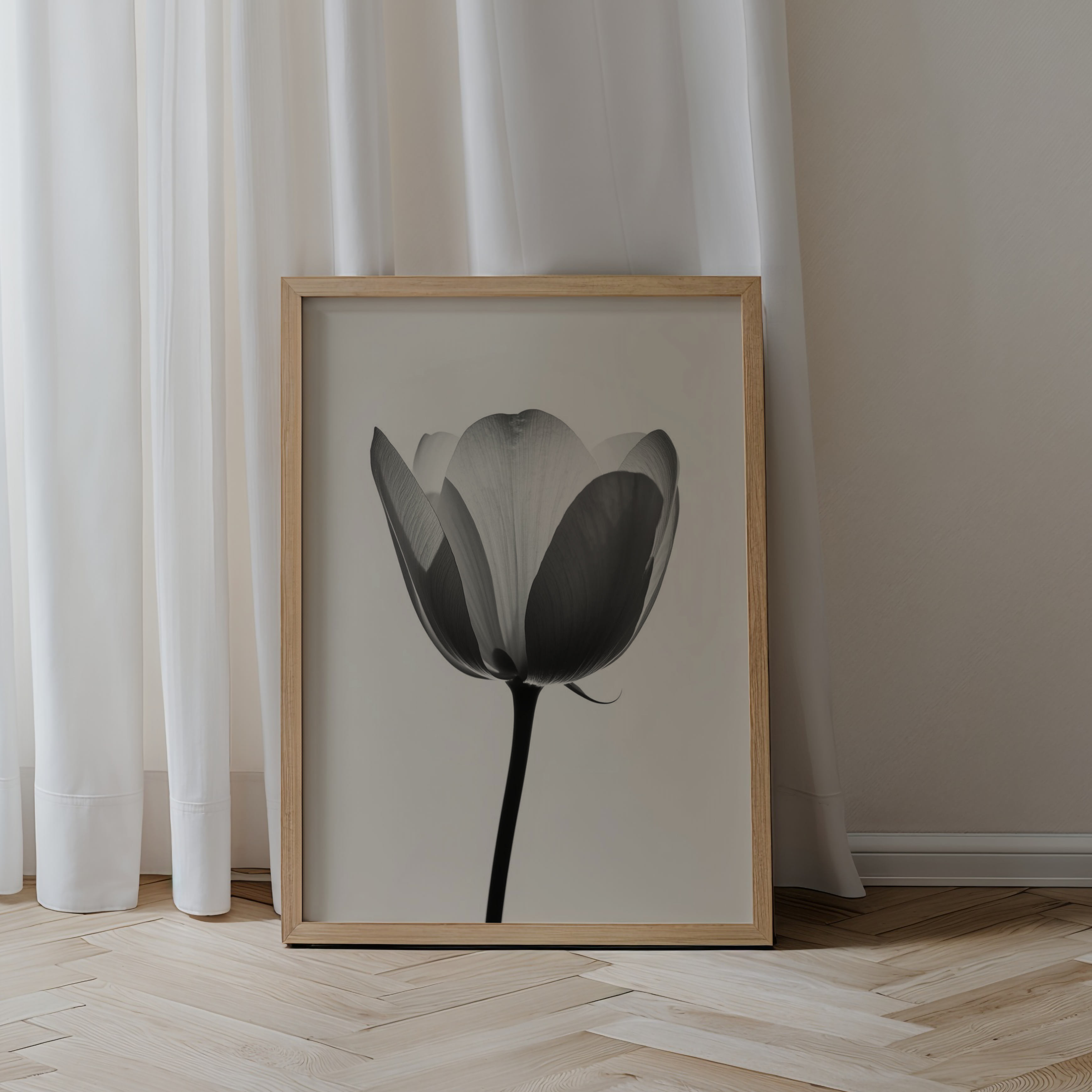 Schlichtes Poster für minimalistische Einrichtung in Schwarz Weiss