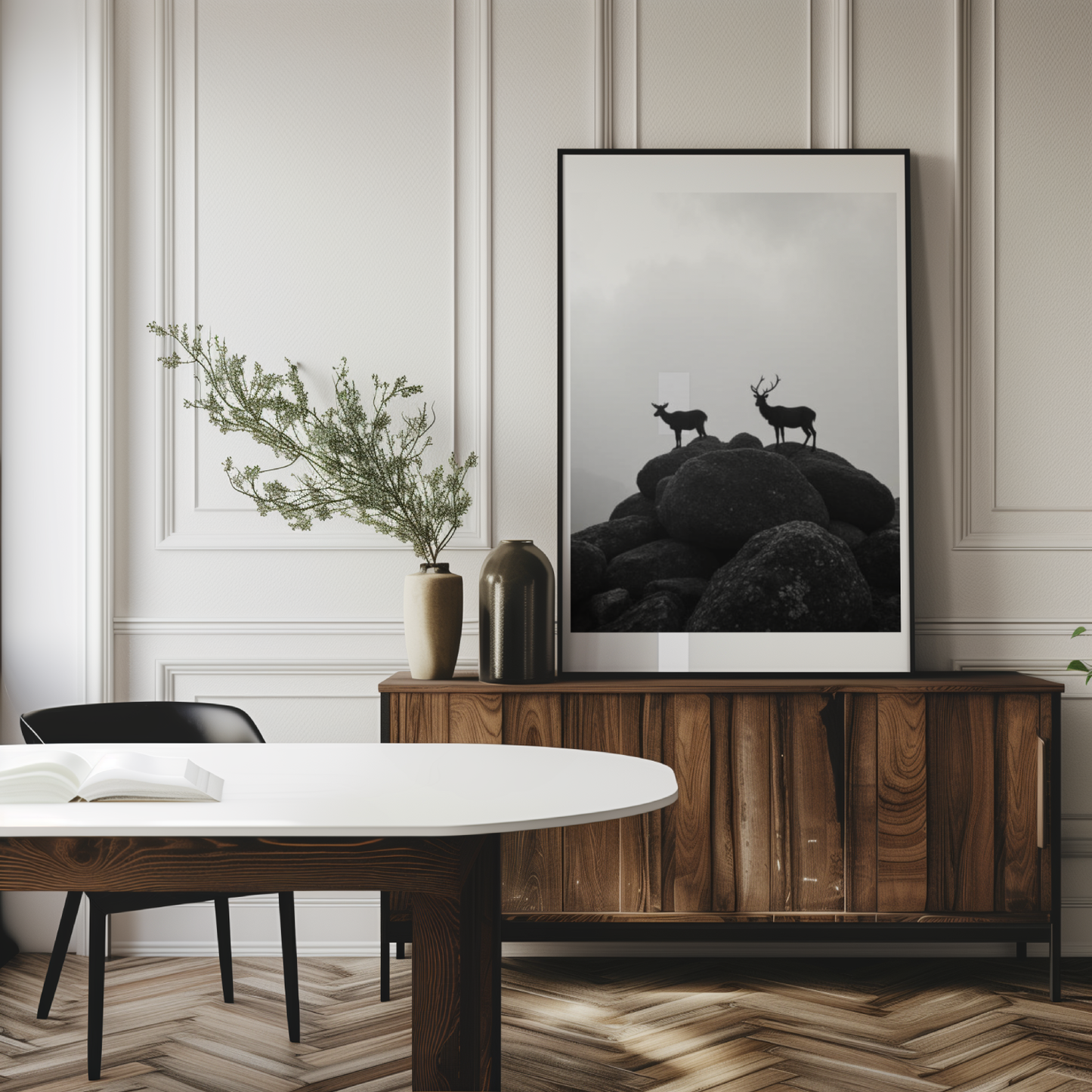 ästhetisches poster für zuhause oder büro, tierposter, hirschposter, minimalistisches poster, elegante dekoration, poster für schlafzimmer, esszimmer poster