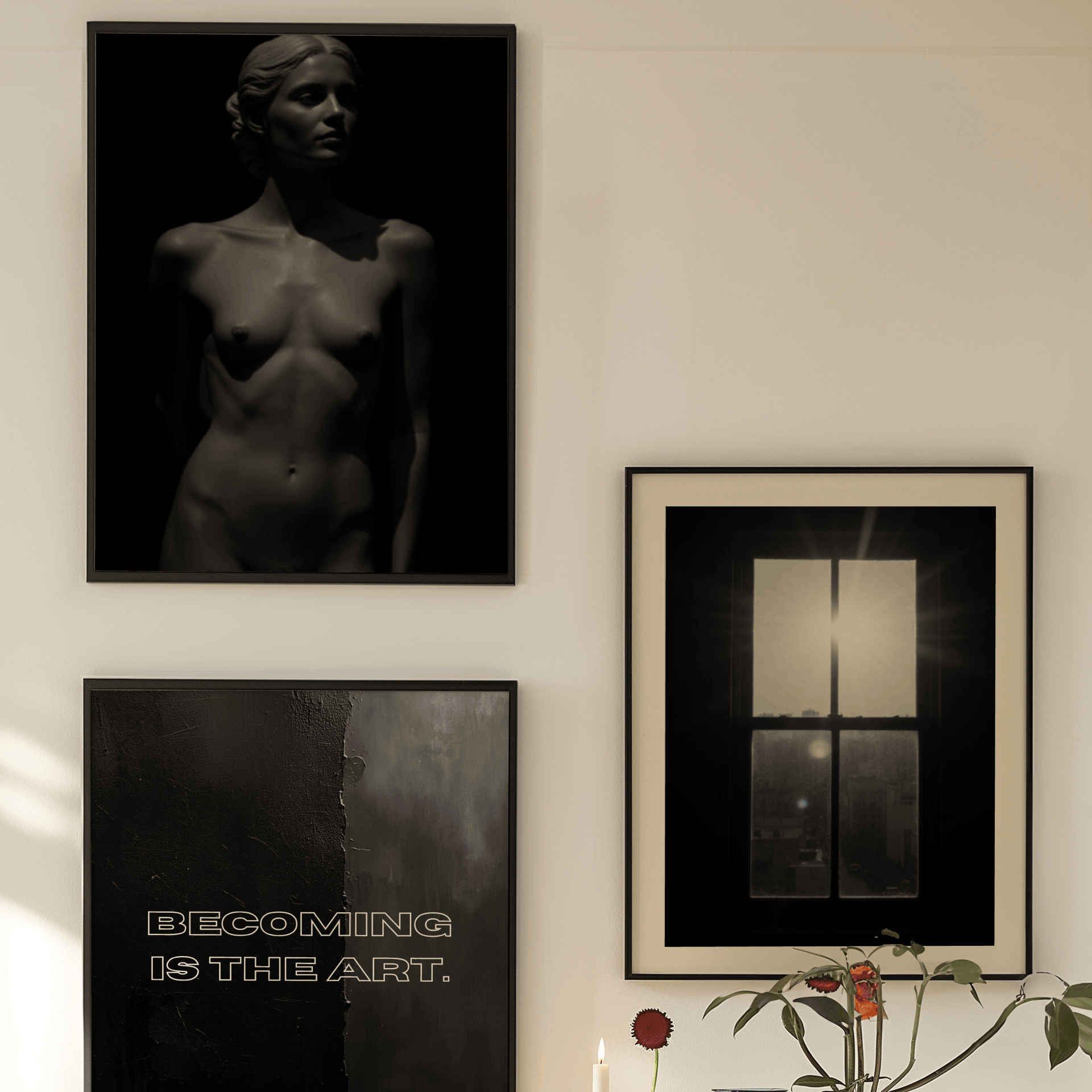 Ausblick aus dem Fenster, ästhetisches Foto, Stadtbild, Wall Art Print, Wanddekoration, erotisches Poster, moderne Wandgestaltung