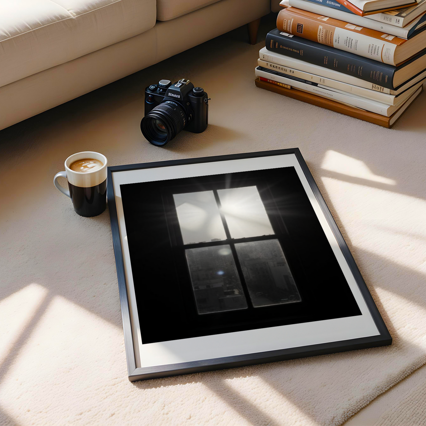 Ausblick aus dem Fenster, ästhetisches Foto, Stadtbild, Wall Art Print, Wanddekoration