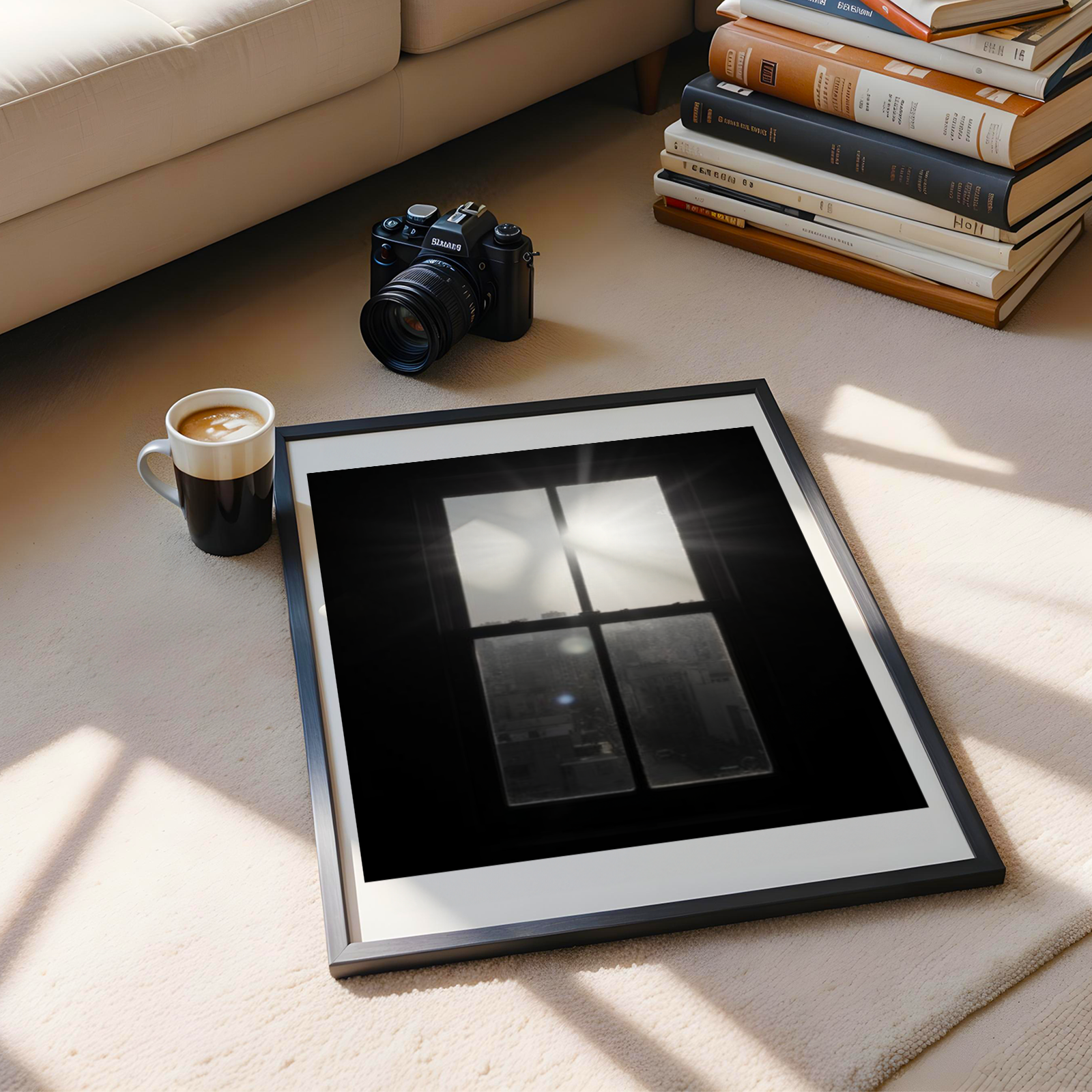 Ausblick aus dem Fenster, ästhetisches Foto, Stadtbild, Wall Art Print, Wanddekoration