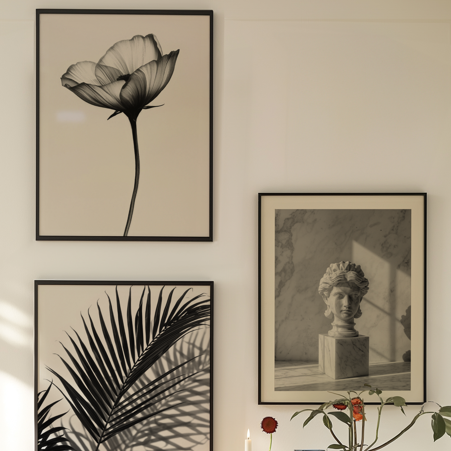 Boatnisches Poster, Minimalistisches Design, Schlichte Dekoration, Mohnblume Poster, Florales Design, Poster für Zuhause, Poster für Küche Esszimmer Schlafzimmer Wohnzimmer