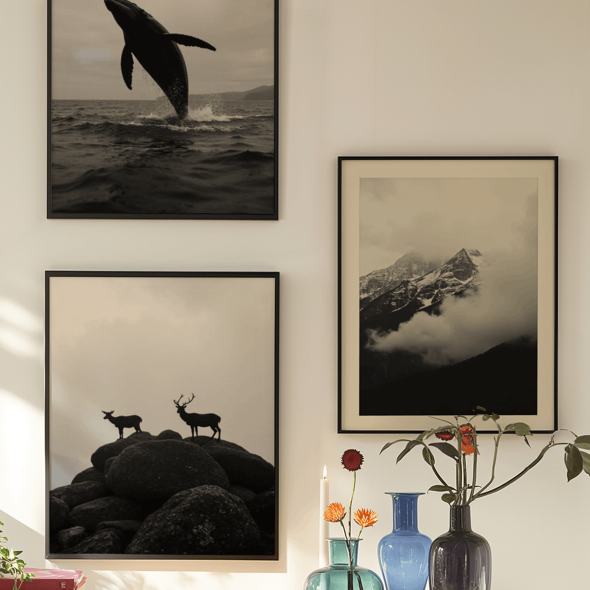 ästhetisches poster für zuhause oder büro, tierposter, hirschposter, minimalistisches poster, elegante dekoration, poster für schlafzimmer, esszimmer poster, landschaftsposter