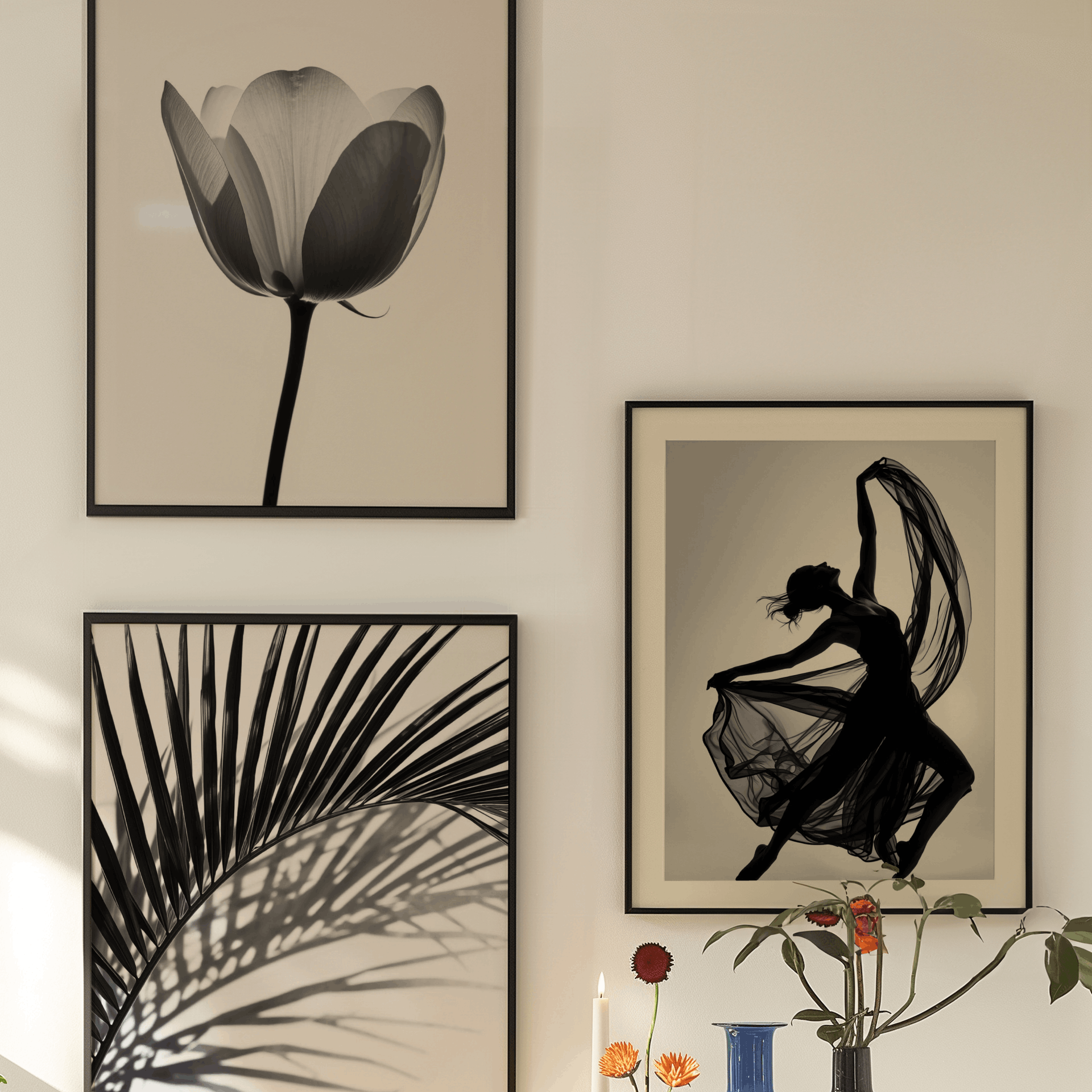 Poster von tanzender Frau, Ballerina, Elegante Dekoration, modernes Poster, Poster in schwarz weiss, ästhetische Dekoration